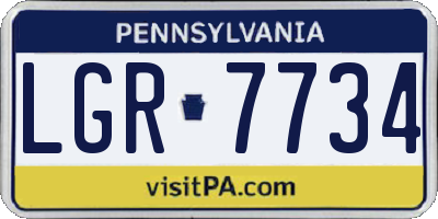 PA license plate LGR7734