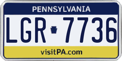 PA license plate LGR7736