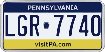 PA license plate LGR7740