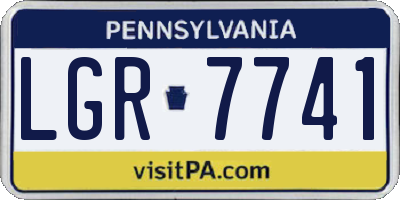 PA license plate LGR7741