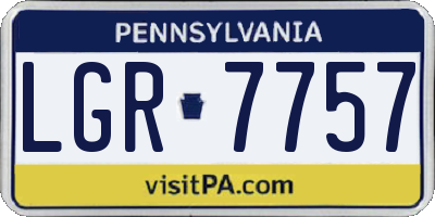 PA license plate LGR7757