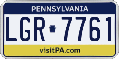 PA license plate LGR7761