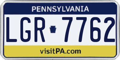 PA license plate LGR7762