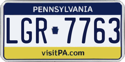 PA license plate LGR7763