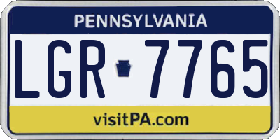 PA license plate LGR7765