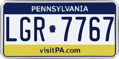 PA license plate LGR7767