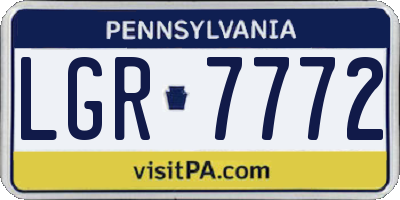 PA license plate LGR7772