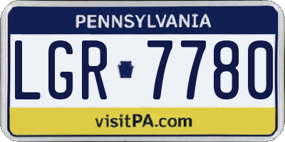 PA license plate LGR7780