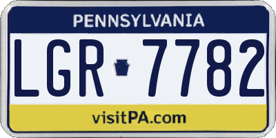 PA license plate LGR7782