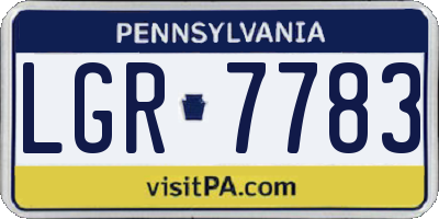 PA license plate LGR7783