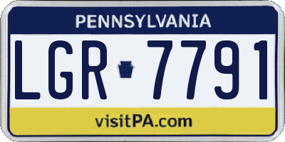 PA license plate LGR7791