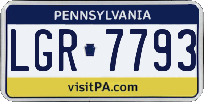 PA license plate LGR7793