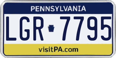 PA license plate LGR7795