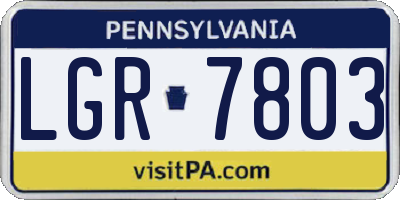 PA license plate LGR7803