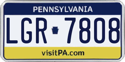 PA license plate LGR7808