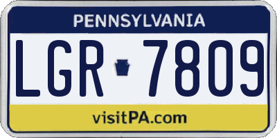 PA license plate LGR7809