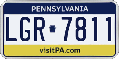 PA license plate LGR7811