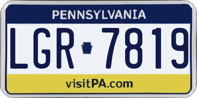 PA license plate LGR7819