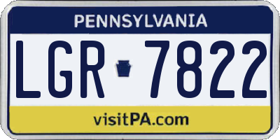PA license plate LGR7822