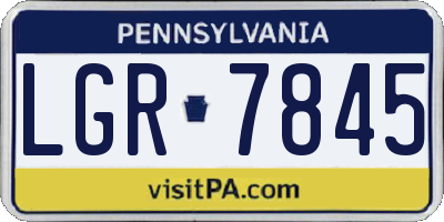 PA license plate LGR7845
