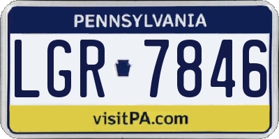 PA license plate LGR7846