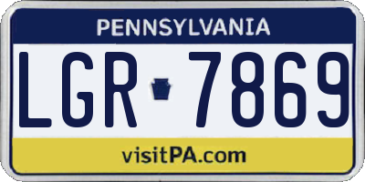 PA license plate LGR7869