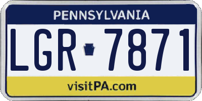 PA license plate LGR7871