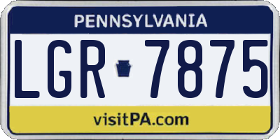 PA license plate LGR7875