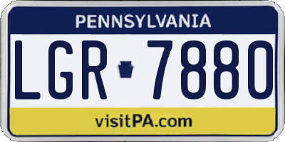 PA license plate LGR7880