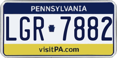 PA license plate LGR7882