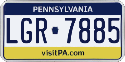 PA license plate LGR7885
