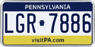 PA license plate LGR7886