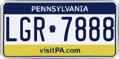 PA license plate LGR7888