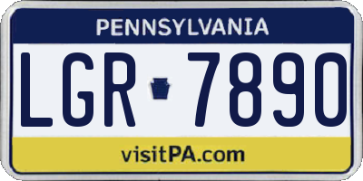 PA license plate LGR7890