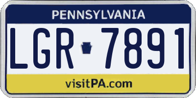 PA license plate LGR7891