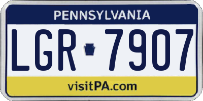 PA license plate LGR7907