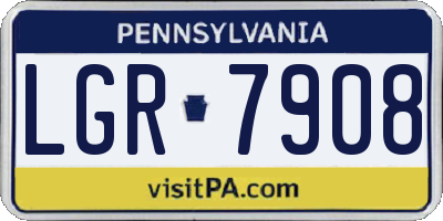 PA license plate LGR7908