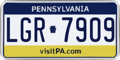 PA license plate LGR7909
