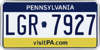 PA license plate LGR7927