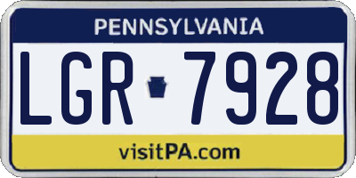 PA license plate LGR7928