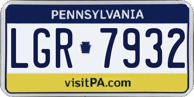 PA license plate LGR7932