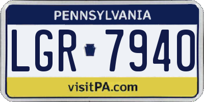 PA license plate LGR7940