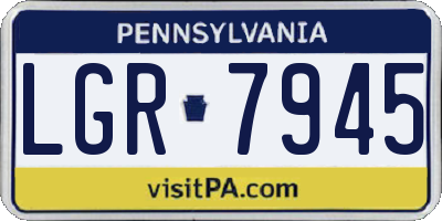 PA license plate LGR7945