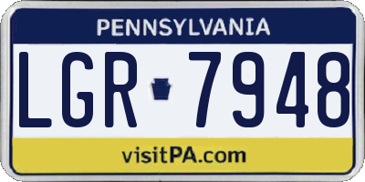 PA license plate LGR7948