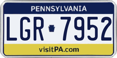 PA license plate LGR7952