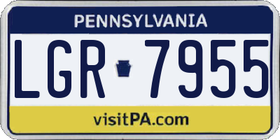 PA license plate LGR7955