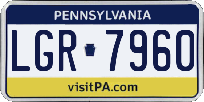 PA license plate LGR7960
