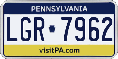PA license plate LGR7962