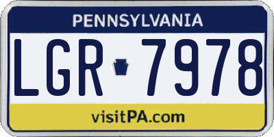 PA license plate LGR7978