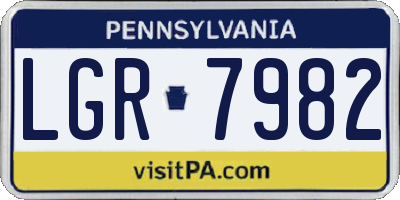 PA license plate LGR7982